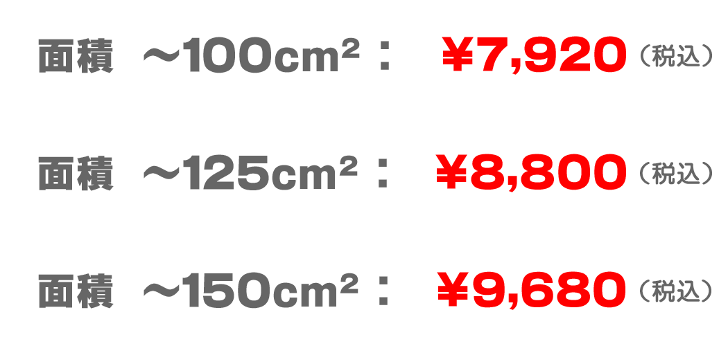 ブラックステンレス0.8mm厚　価格表