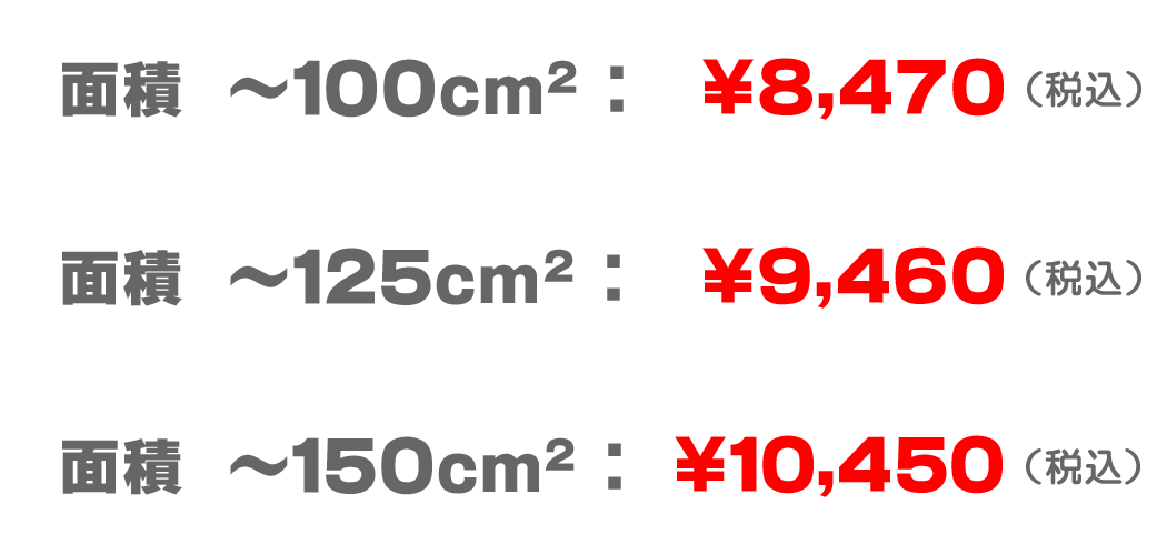 ブラックステンレス1.5mm厚　価格表