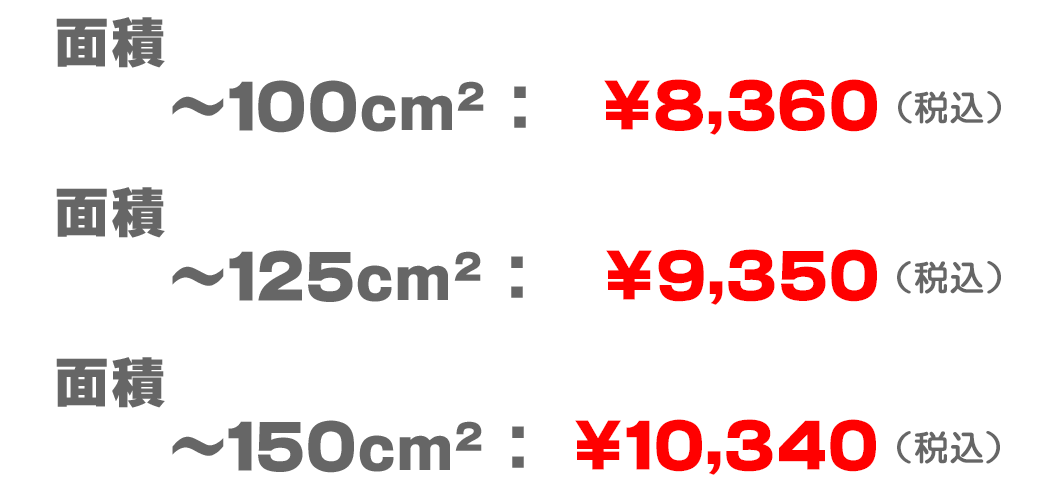 ゴールドステンレス0.8mm厚　価格表